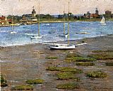 Theodore Robinson Famous Paintings - The Anchorage Cos Cob